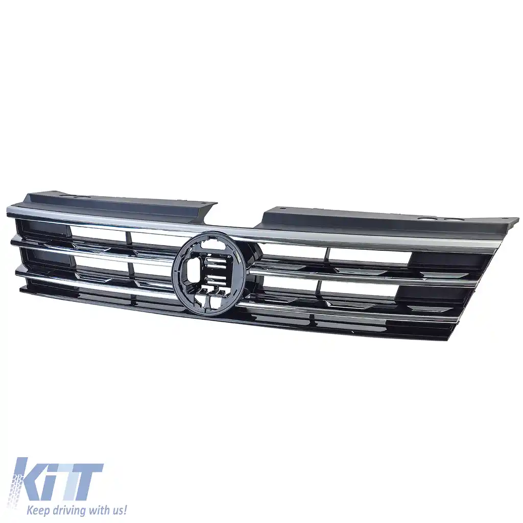 Grilă radiator neagră cu benzi cromate, potrivită pentru VW Tiguan II 2016-2020-image-6210711