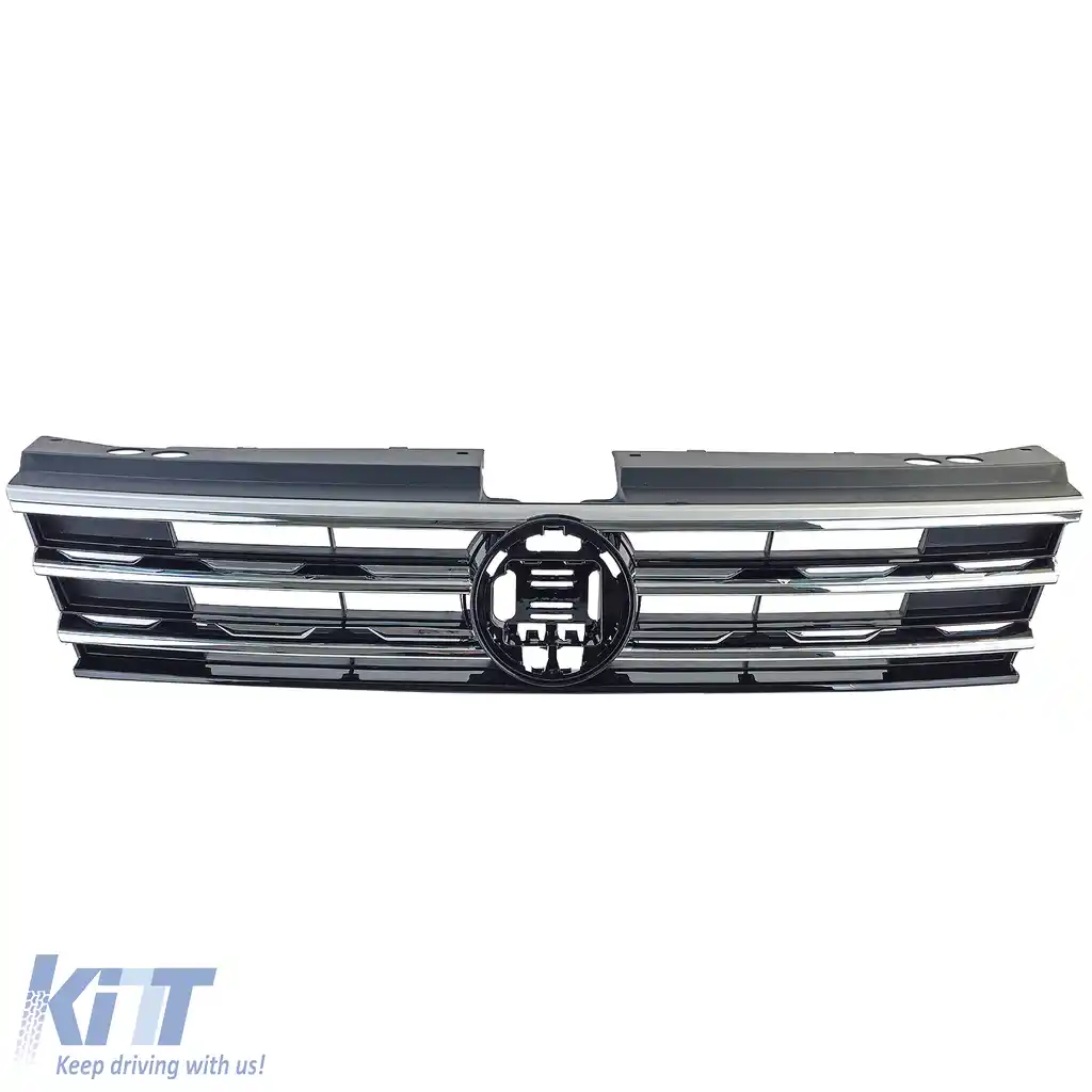 Grilă radiator neagră cu benzi cromate, potrivită pentru VW Tiguan II 2016-2020-image-6210712
