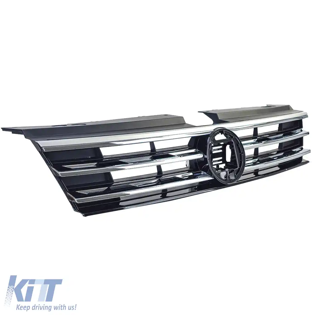 Grilă radiator neagră cu benzi cromate, potrivită pentru VW Tiguan II 2016-2020-image-6210713