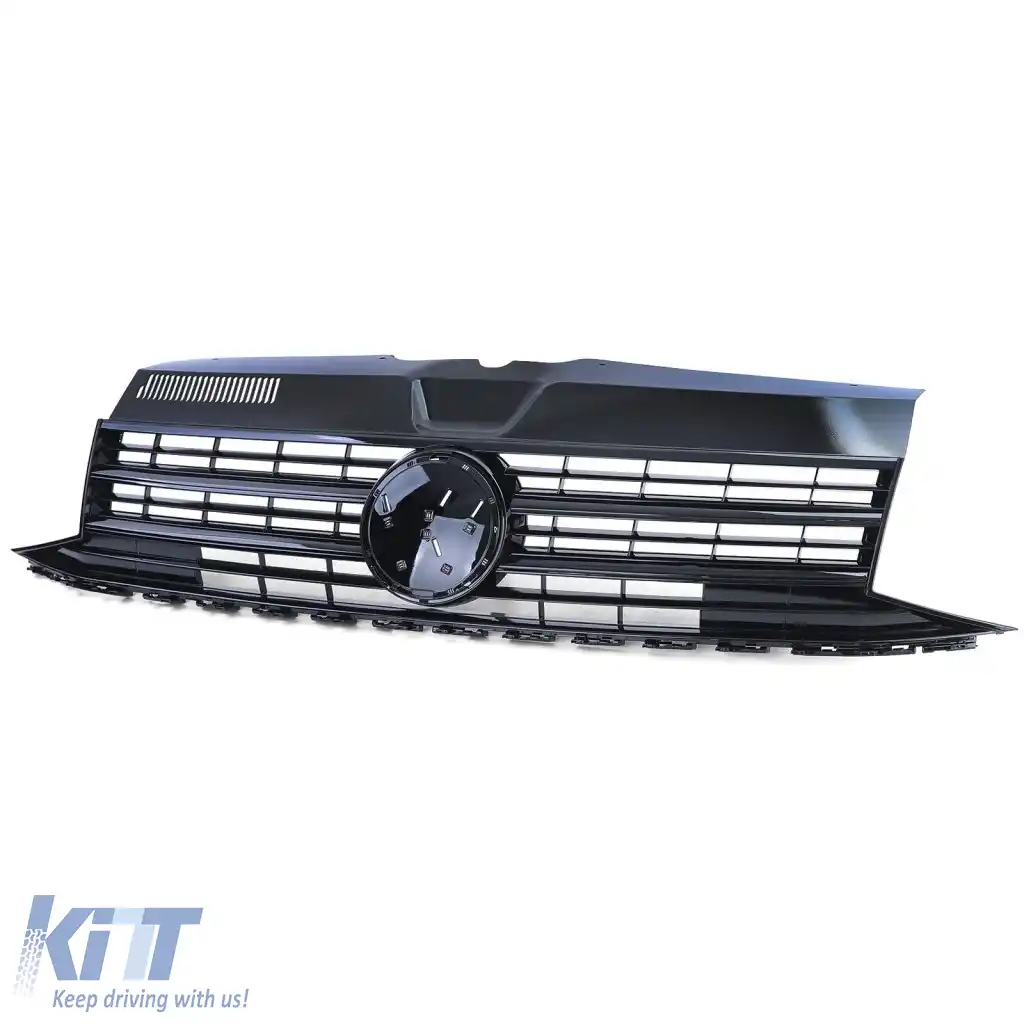 Grilă radiator neagră lucioasă pentru emblemă, potrivită pentru VW T6 Bus Transporter 15-19-image-6276841
