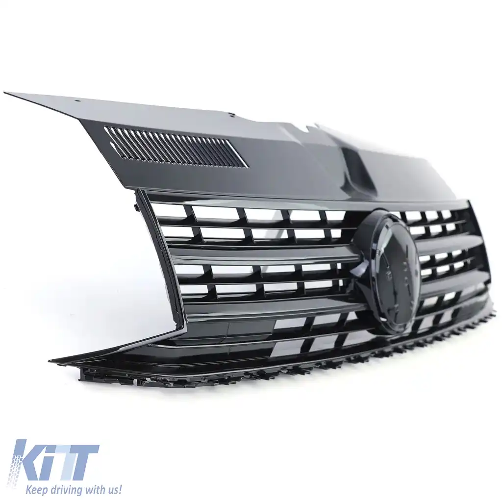 Grilă radiator neagră lucioasă pentru emblemă, potrivită pentru VW T6 Bus Transporter 15-19-image-6276842