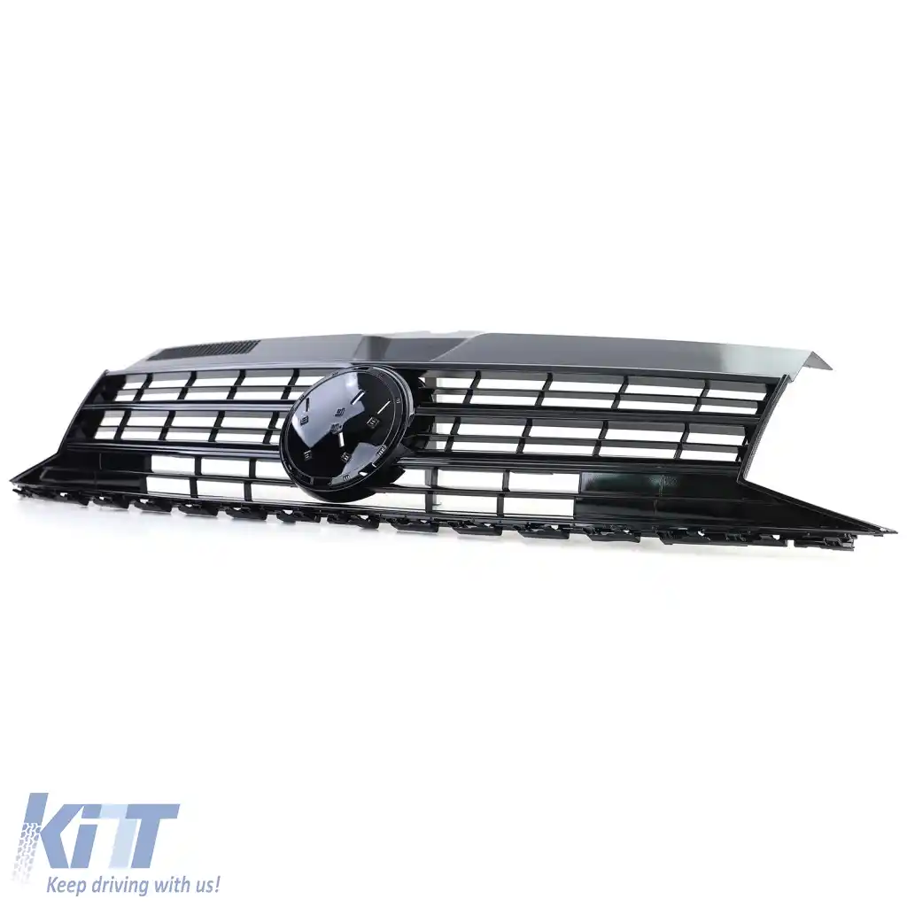 Grilă radiator neagră lucioasă pentru emblemă, potrivită pentru VW T6 Bus Transporter 15-19-image-6276843