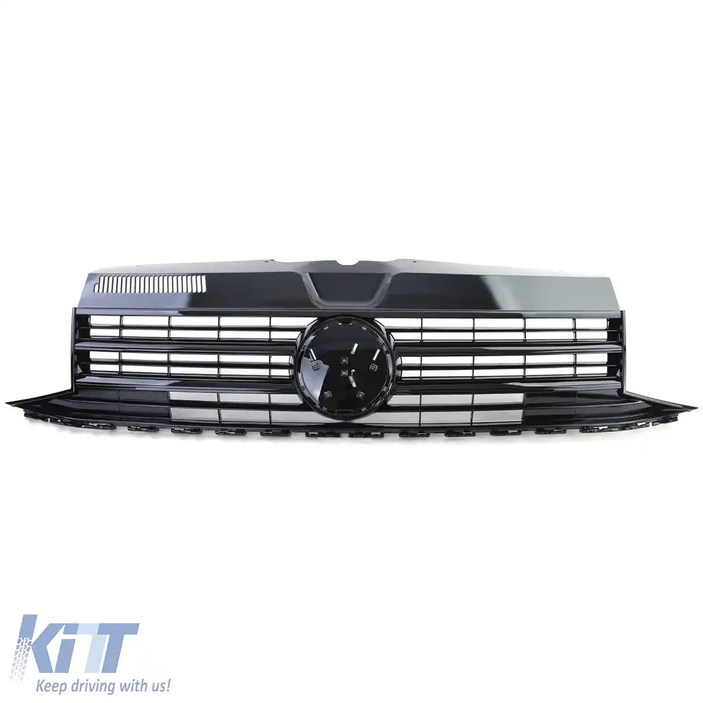 Grilă radiator neagră lucioasă pentru emblemă, potrivită pentru VW T6 Bus Transporter 15-19-image-6276844