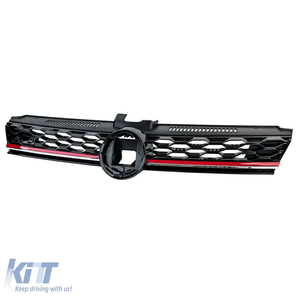Grilă radiator neagră lucioasă potrivită pentru VW Golf 7 GTI Facelift 17-20-image-6210388