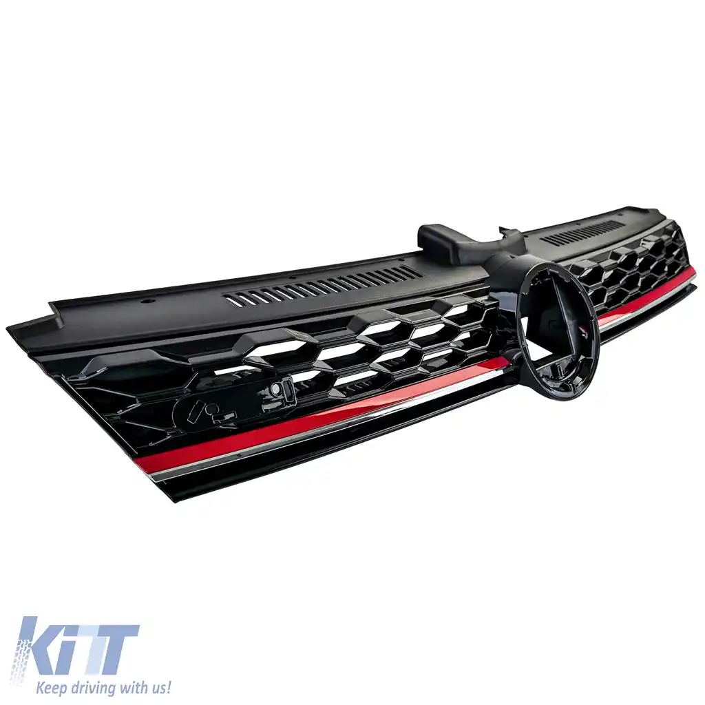 Grilă radiator neagră lucioasă potrivită pentru VW Golf 7 GTI Facelift 17-20-image-6210390