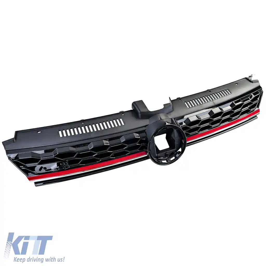 Grilă radiator neagră lucioasă potrivită pentru VW Golf 7 GTI Facelift 17-20-image-6210391