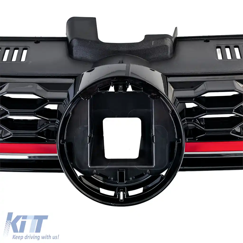 Grilă radiator neagră lucioasă potrivită pentru VW Golf 7 GTI Facelift 17-20-image-6210393