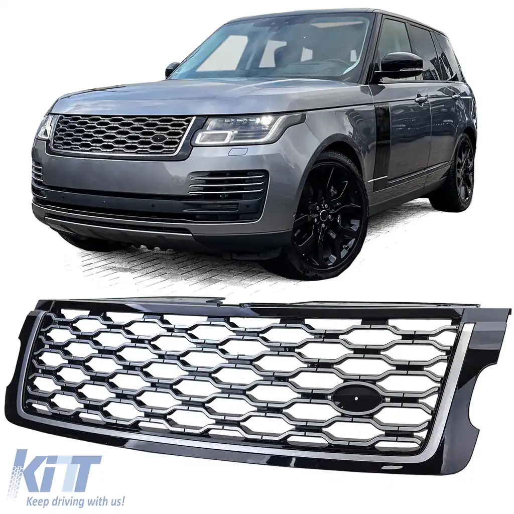 Grilă radiator negru argintiu potrivită pentru Range Rover Vogue L405 18-22