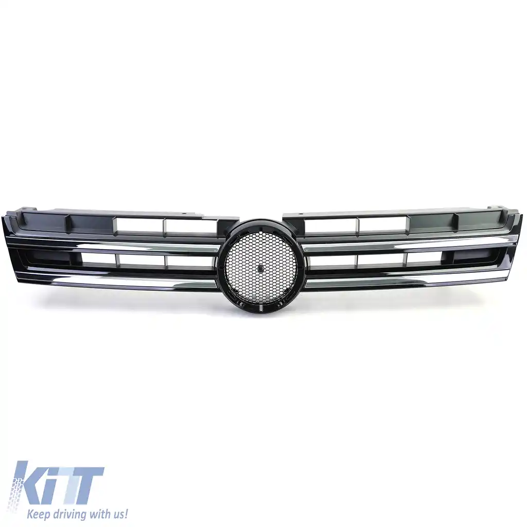 Grilă radiator negru cromat potrivită pentru VW Touareg 2 7P Pre-facelift 10-14-image-6206553