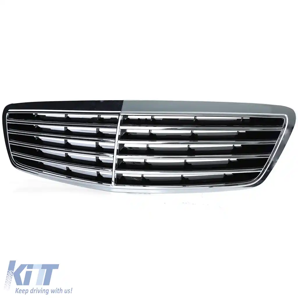 Grilă radiator negru cromat potrivită pentru Mercedes S-Class W220 pre-facelift 98-02-image-6199283