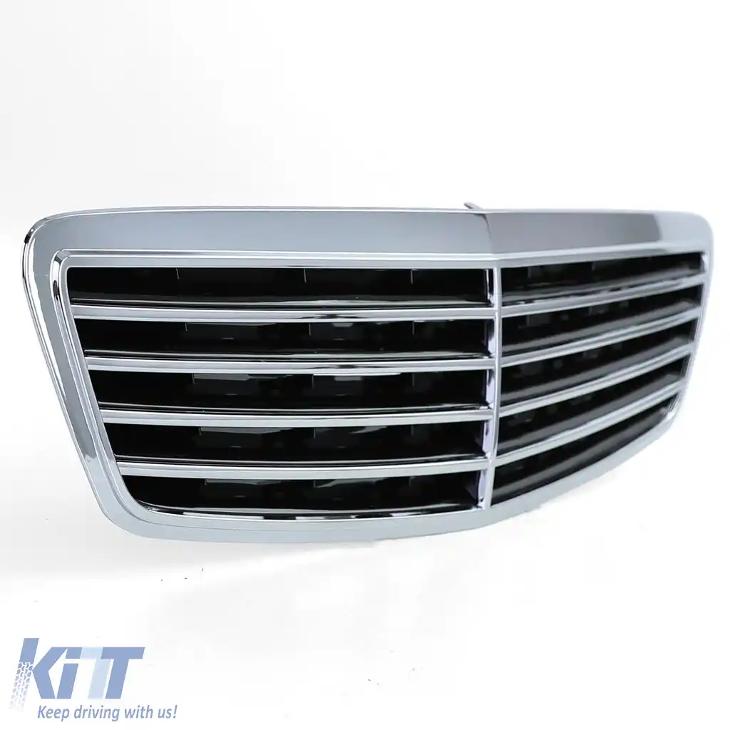 Grilă radiator negru cromat potrivită pentru Mercedes S-Class W220 pre-facelift 98-02-image-6199284