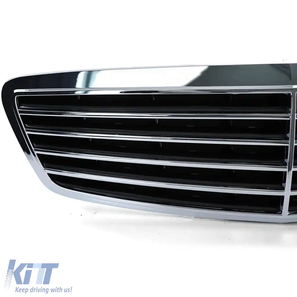 Grilă radiator negru cromat potrivită pentru Mercedes S-Class W220 pre-facelift 98-02-image-6199286