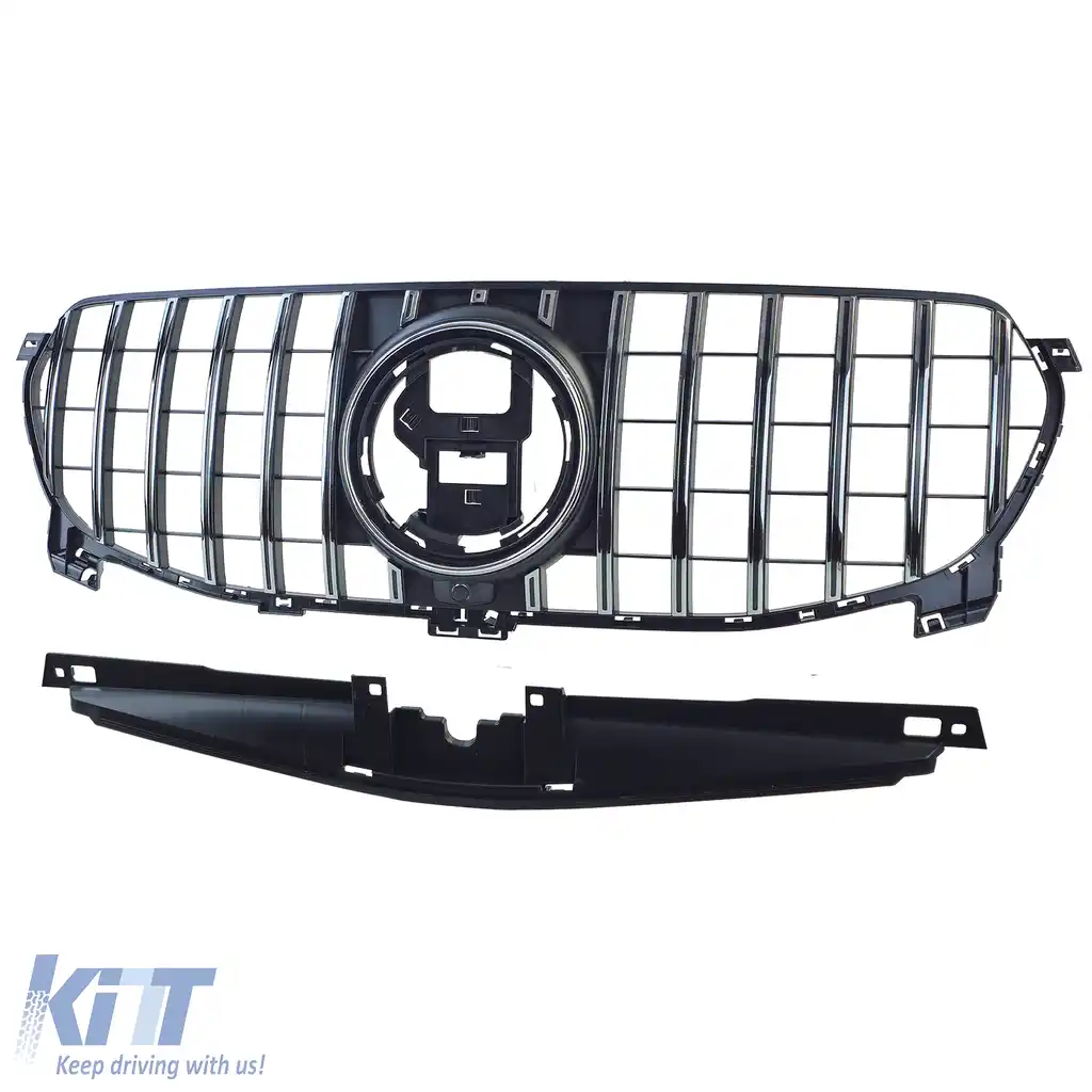 Grilă radiator negru cromat, potrivită pentru Mercedes GLE V167 Coupe C167 18-23 fără A Design-image-6208743