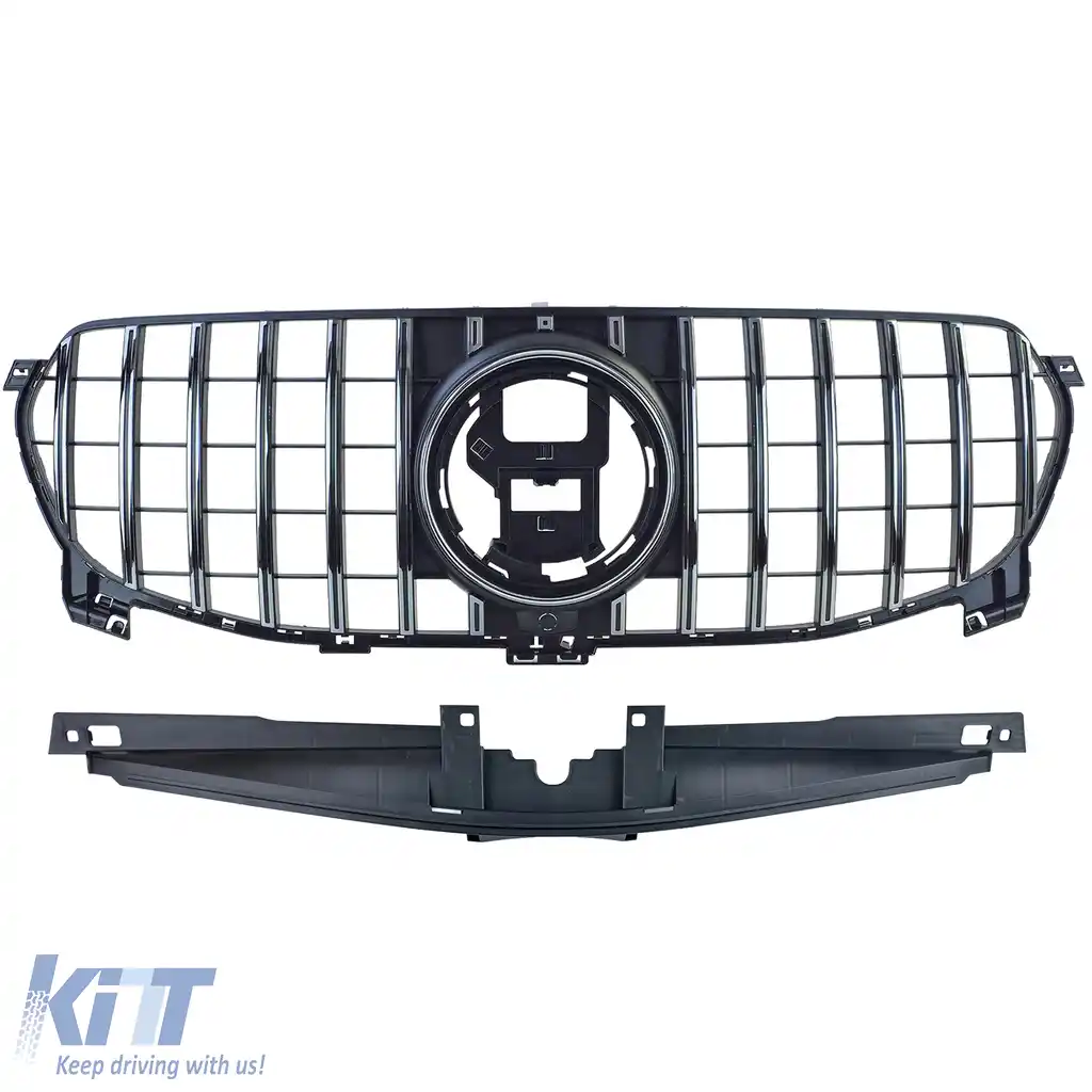 Grilă radiator negru cromat, potrivită pentru Mercedes GLE V167 Coupe C167 18-23 fără A Design-image-6208744