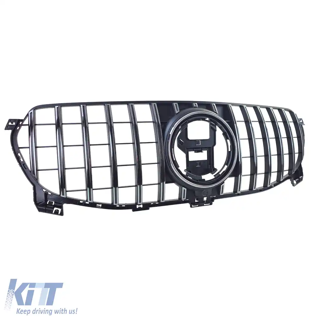Grilă radiator negru cromat, potrivită pentru Mercedes GLE V167 Coupe C167 18-23 fără A Design-image-6208745