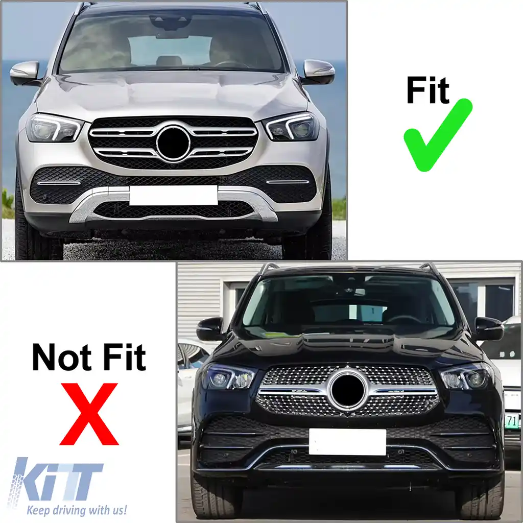 Grilă radiator negru cromat, potrivită pentru Mercedes GLE V167 Coupe C167 18-23 fără A Design-image-6208750