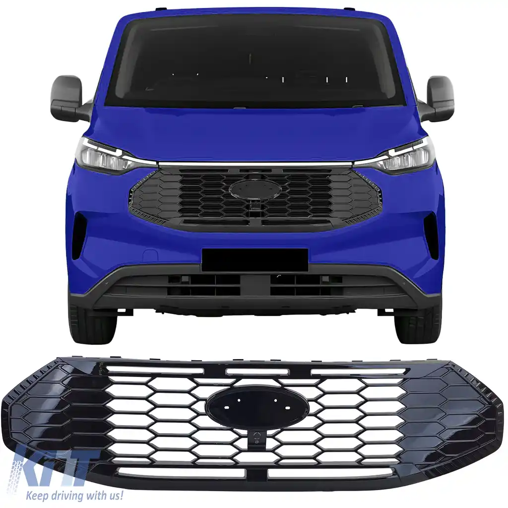 Grilă radiator negru lucios potrivită pentru Ford Tourneo Transit Custom din 2023