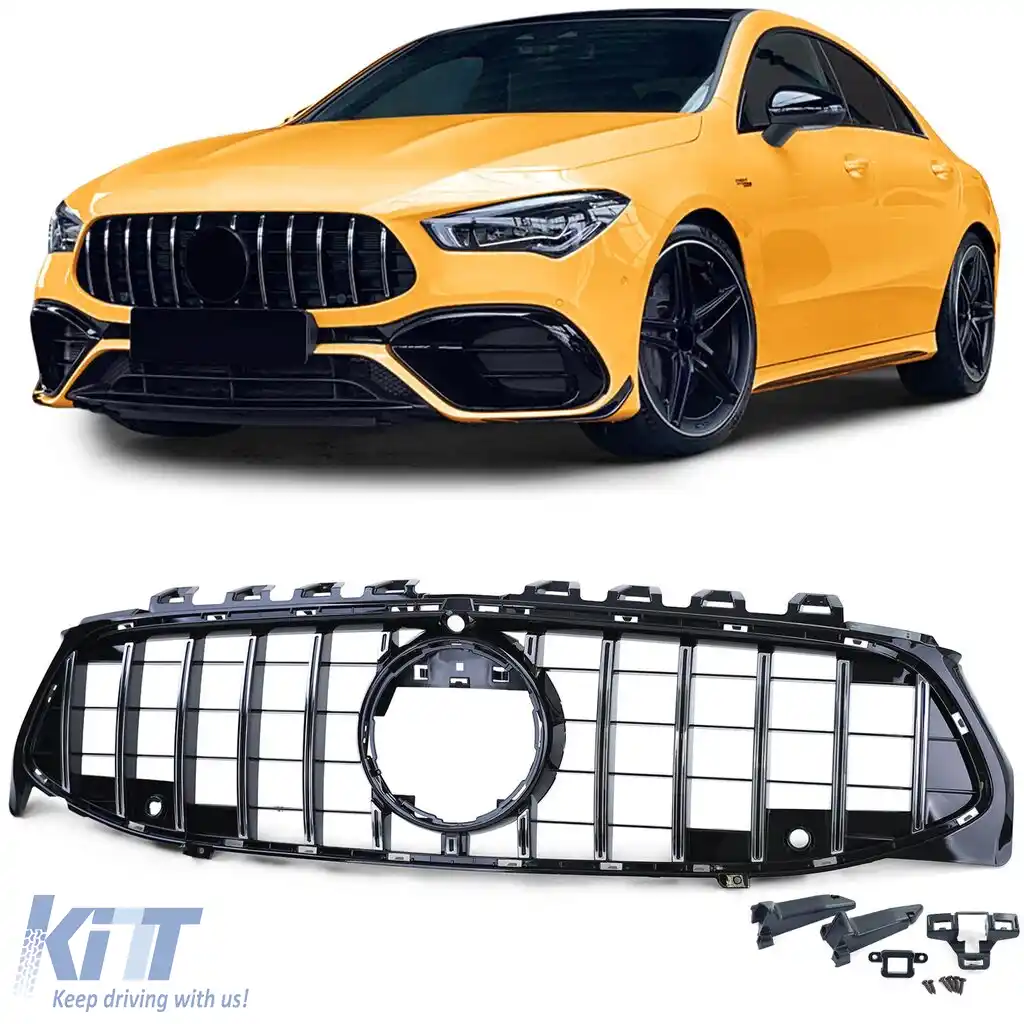 Grilă radiator sport crom negru lucios potrivită pentru Mercedes CLA C118 X118 din 19