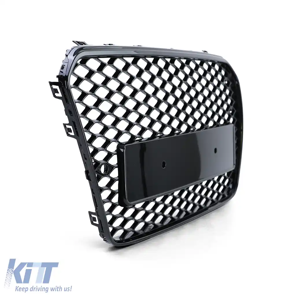 Grilă radiator sport fără emblemă, negru lucios, potrivită pentru Audi A5 B8 8T 11-17-image-6205156