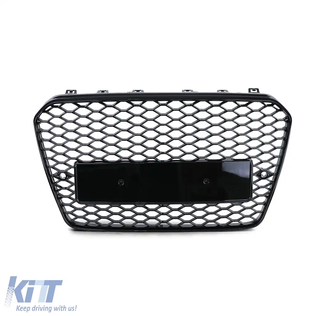 Grilă radiator sport fără emblemă, negru lucios, potrivită pentru Audi A5 B8 8T 11-17-image-6205157