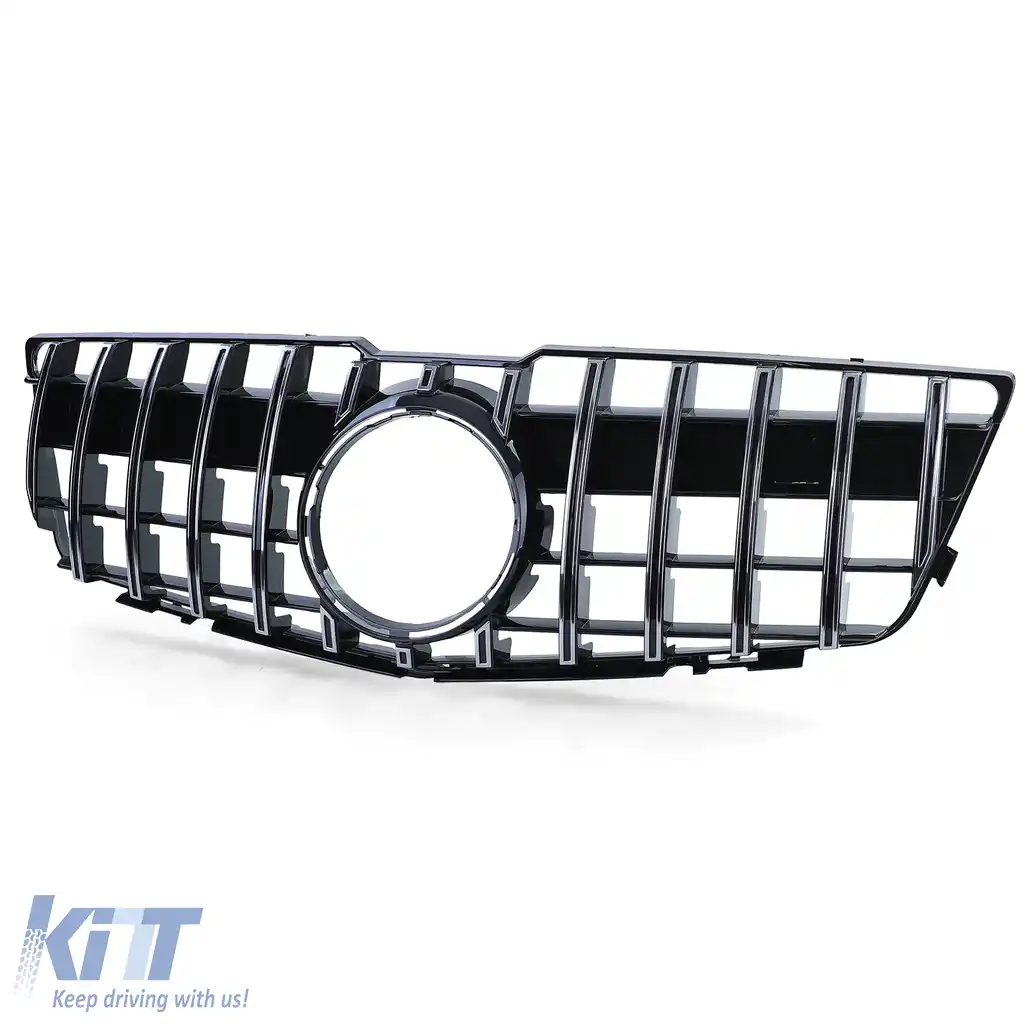 Grilă radiator sport neagră lucioasă cu crom pentru Mercedes GLK X204 08-12 pre-facelift-image-6257251