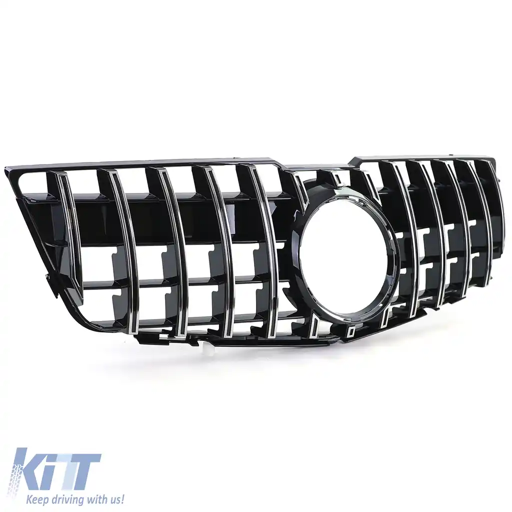 Grilă radiator sport neagră lucioasă cu crom pentru Mercedes GLK X204 08-12 pre-facelift-image-6257252