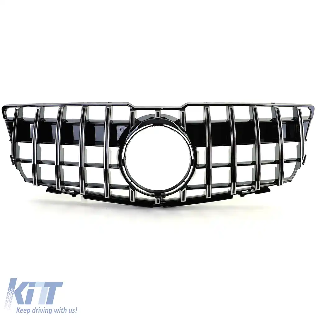 Grilă radiator sport neagră lucioasă cu crom pentru Mercedes GLK X204 08-12 pre-facelift-image-6257253