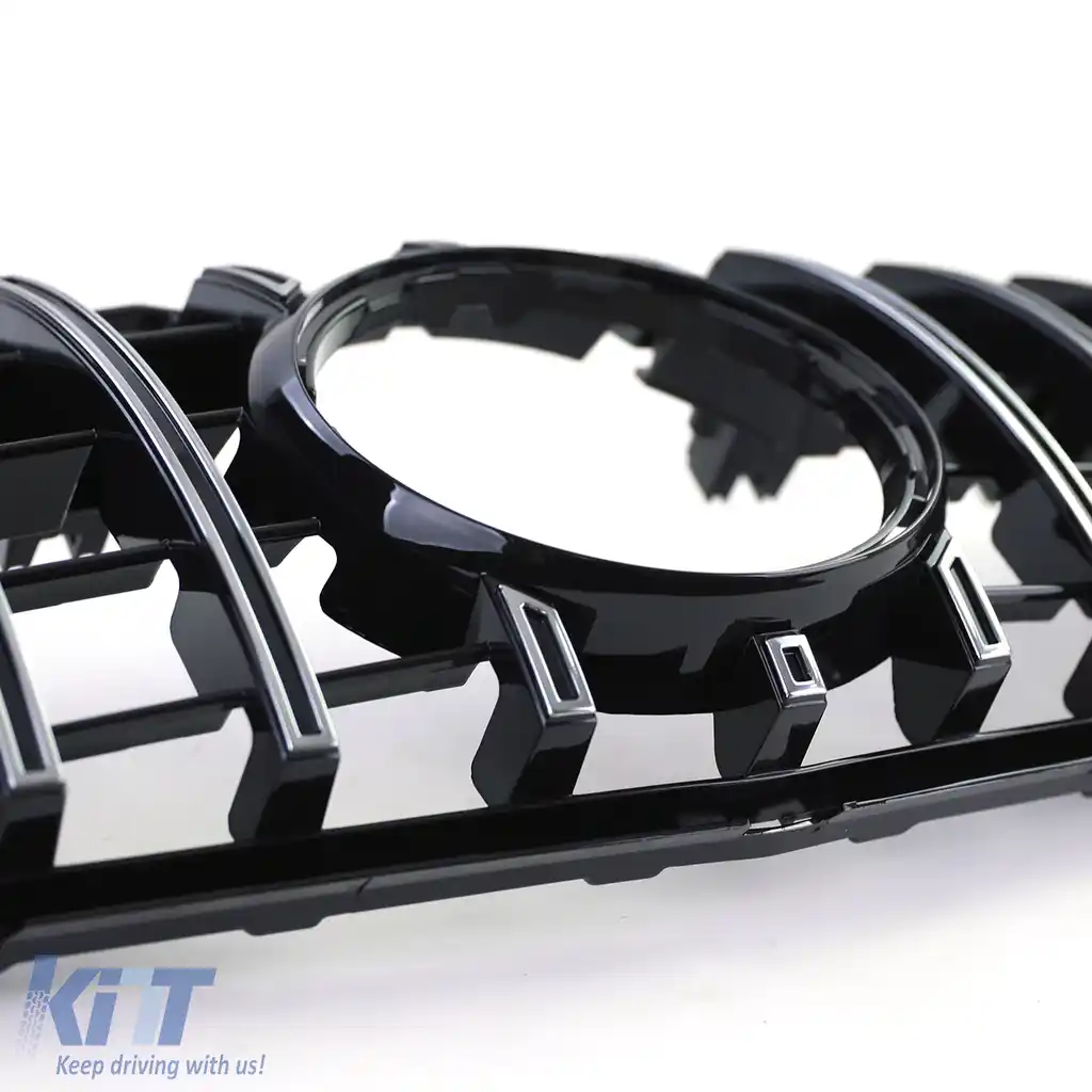 Grilă radiator sport neagră lucioasă cu crom pentru Mercedes GLK X204 08-12 pre-facelift-image-6257255