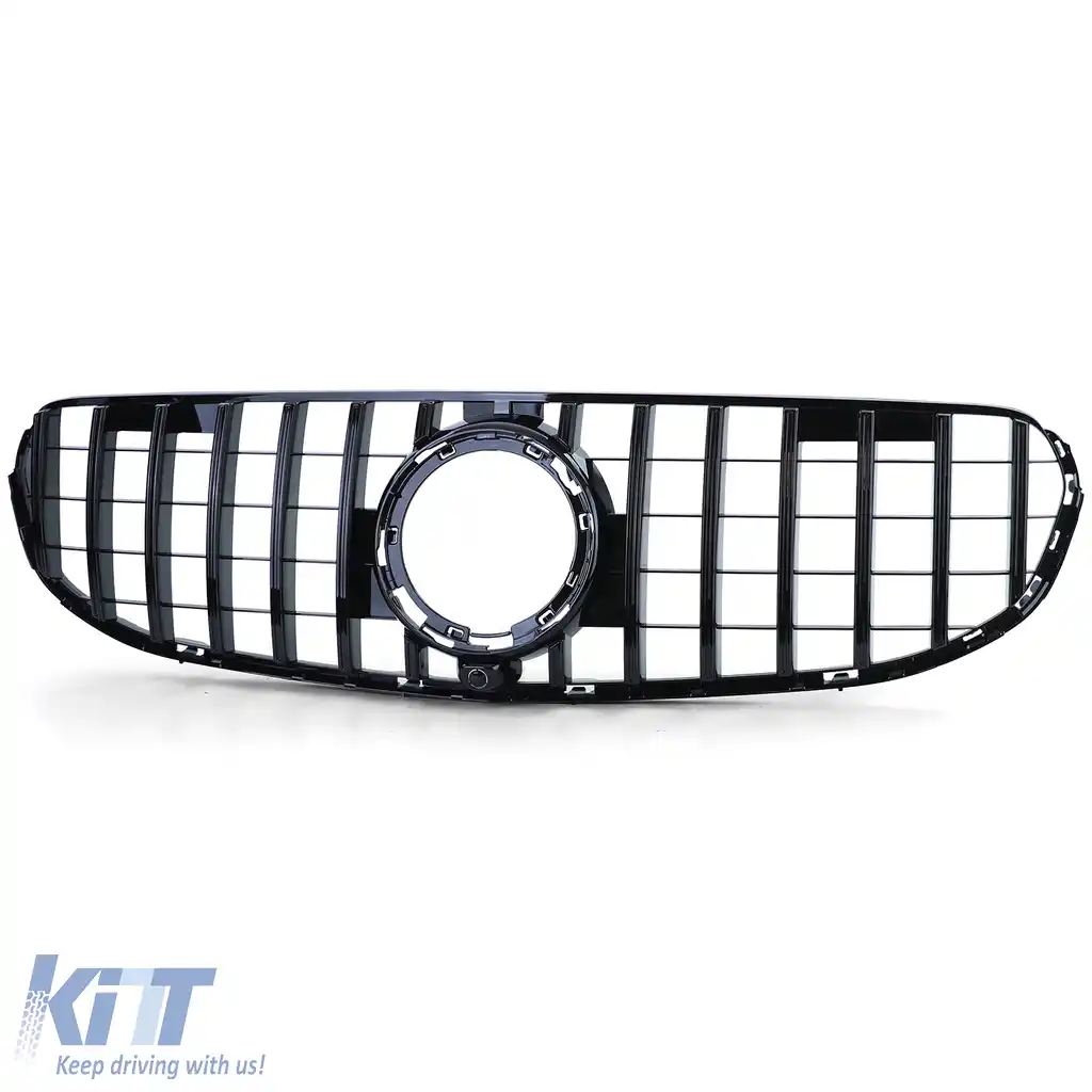 Grilă radiator sport neagră lucioasă, potrivită pentru Mercedes GLC X253 C253 fără pachet sport 19-22-image-6198347
