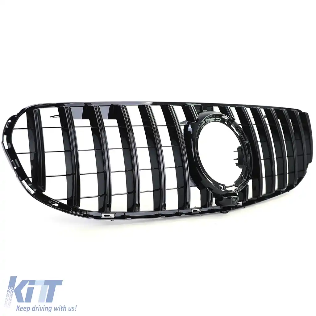 Grilă radiator sport neagră lucioasă, potrivită pentru Mercedes GLC X253 C253 fără pachet sport 19-22-image-6198348