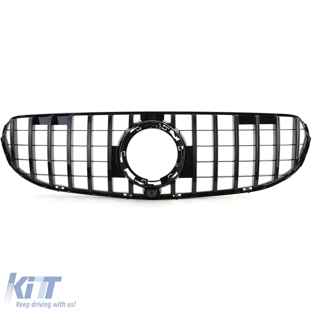 Grilă radiator sport neagră lucioasă, potrivită pentru Mercedes GLC X253 C253 fără pachet sport 19-22-image-6198349