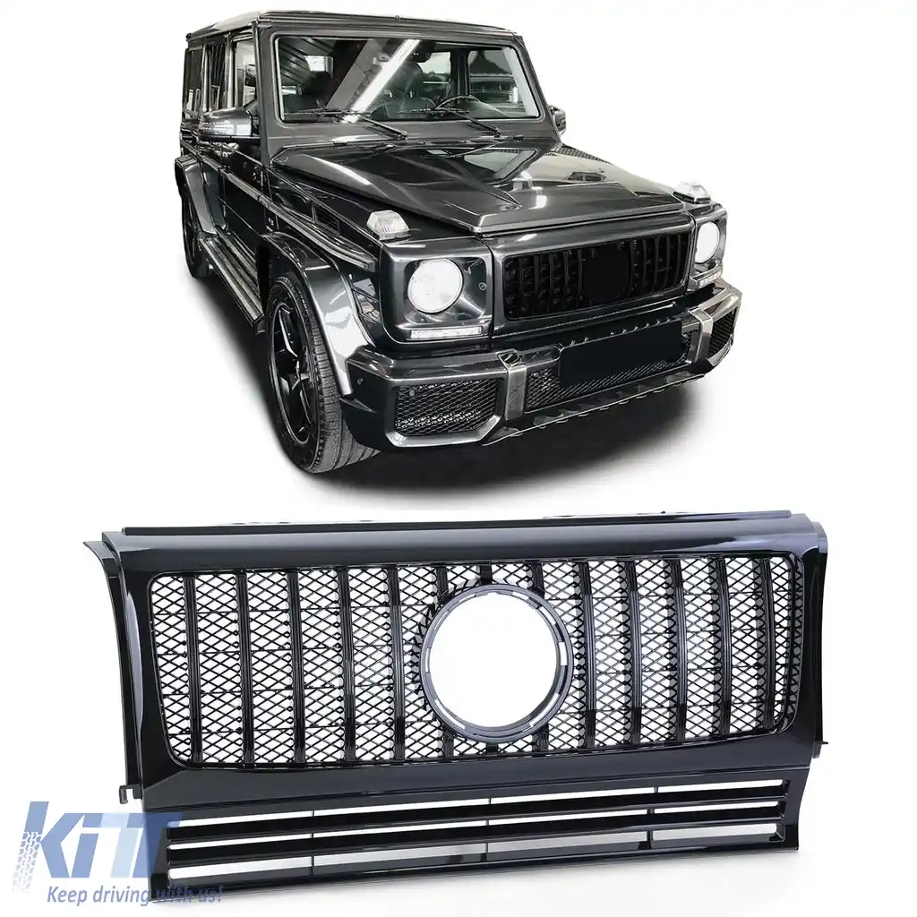 Grilă radiator sport neagră lucioasă potrivită pentru Mercedes G-Class W463 1990-2018