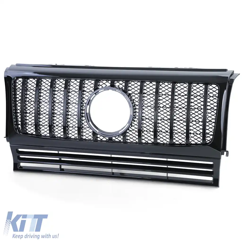 Grilă radiator sport neagră lucioasă potrivită pentru Mercedes G-Class W463 1990-2018-image-6198585