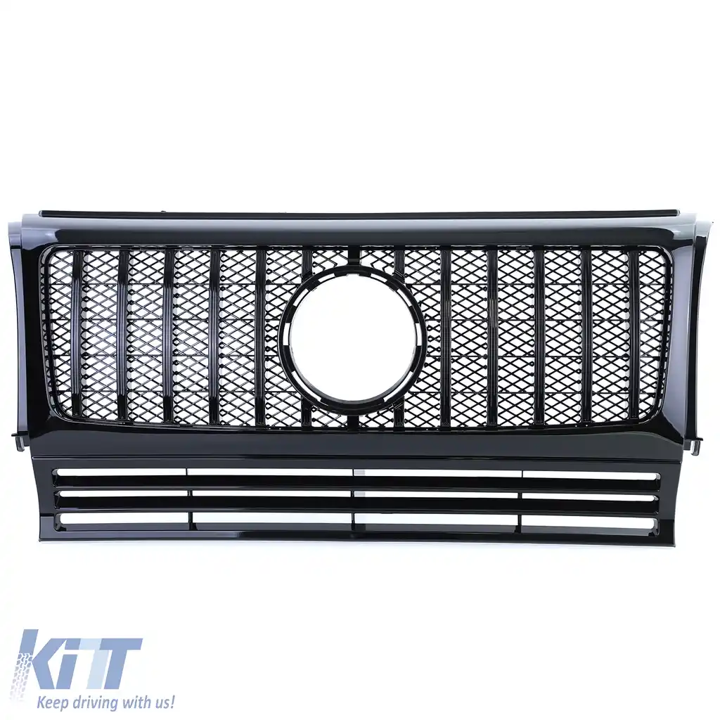 Grilă radiator sport neagră lucioasă potrivită pentru Mercedes G-Class W463 1990-2018-image-6198588