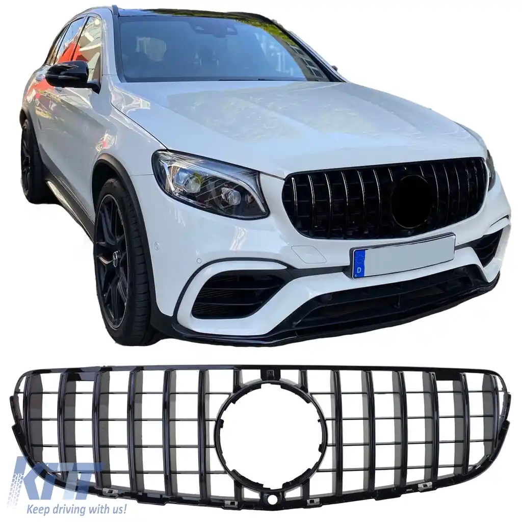 Grilă radiator sport neagră lucioasă, potrivită pentru Mercedes GLC X253 Coupe C253 15-19