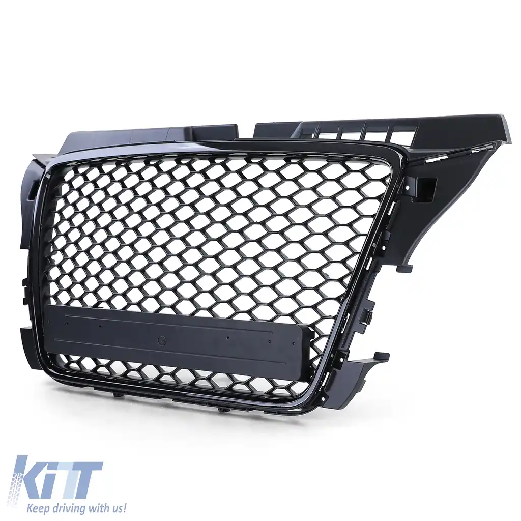 Grilă Radiator Tip Fagure Aspect Sport Negru Lucios Mată, potrivită pentru Audi A3 8P 08-13-image-6257196