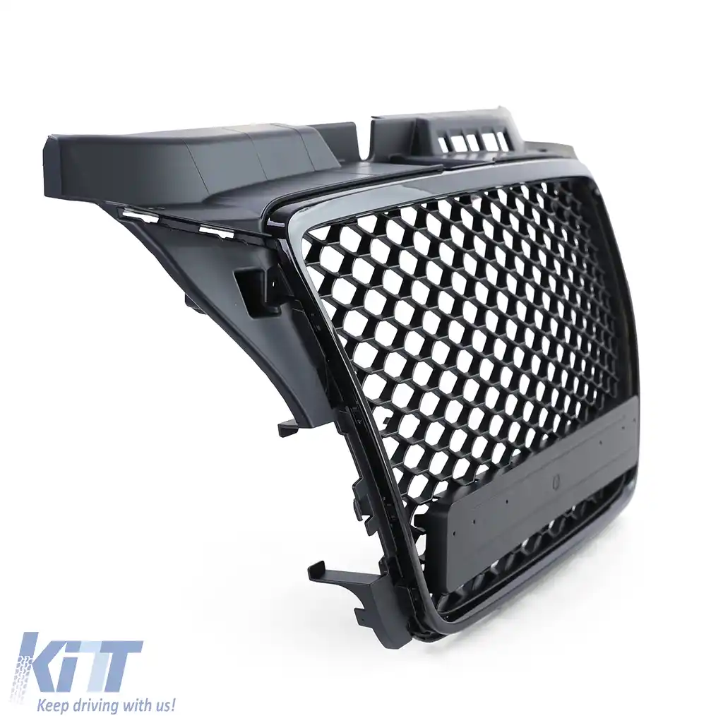 Grilă Radiator Tip Fagure Aspect Sport Negru Lucios Mată, potrivită pentru Audi A3 8P 08-13-image-6257197