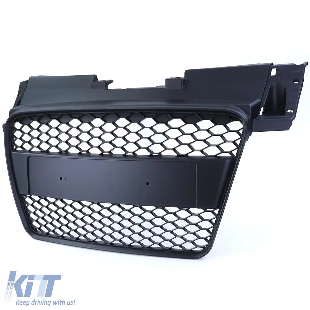 Grilă radiator tip fagure fără emblemă negru mat, potrivită pentru Audi TT 8J pre-facelift 06-10-image-6197736