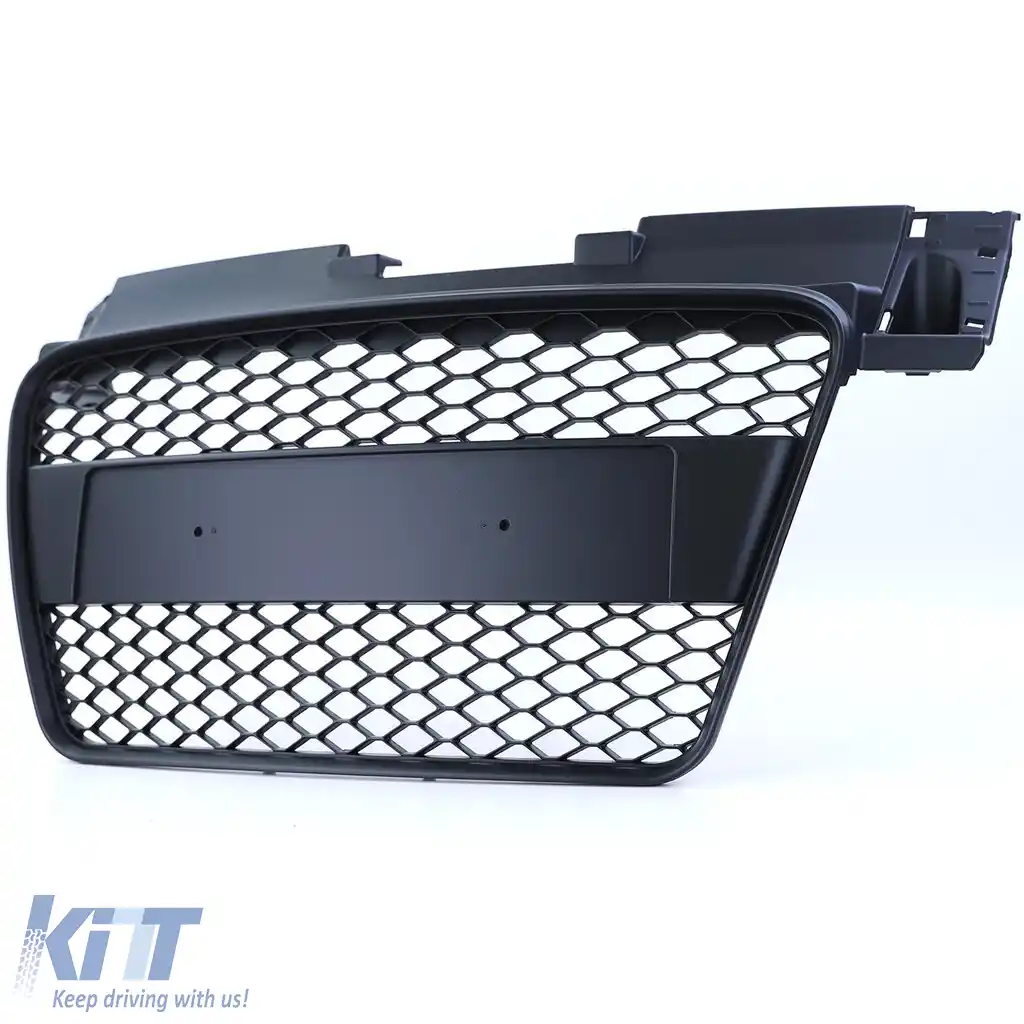 Grilă radiator tip fagure fără emblemă negru mat, potrivită pentru Audi TT 8J pre-facelift 06-10-image-6197738