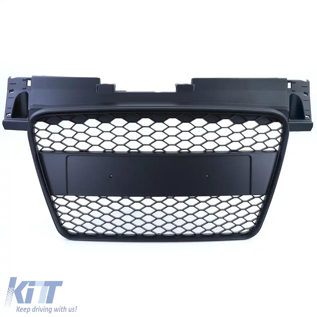 Grilă radiator tip fagure fără emblemă negru mat, potrivită pentru Audi TT 8J pre-facelift 06-10-image-6197739