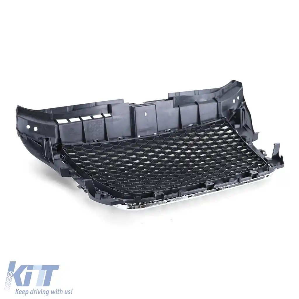 Grilă radiator tip fagure fără emblemă negru mat cromat, potrivită pentru Audi A3 8P 08-13-image-6201122