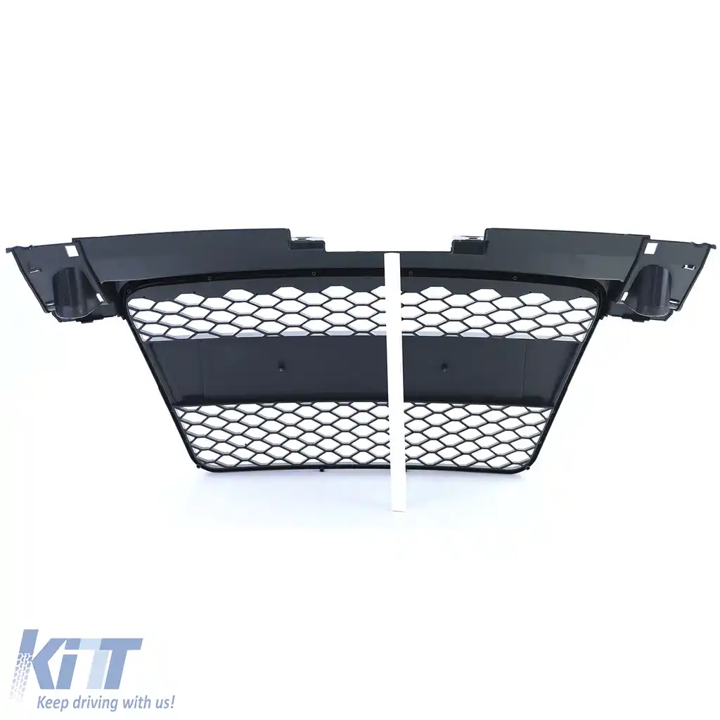 Grilă radiator tip fagure fără emblemă neagră lucioasă, potrivită pentru Audi TT 8J pre-facelift 06-10-image-6207276