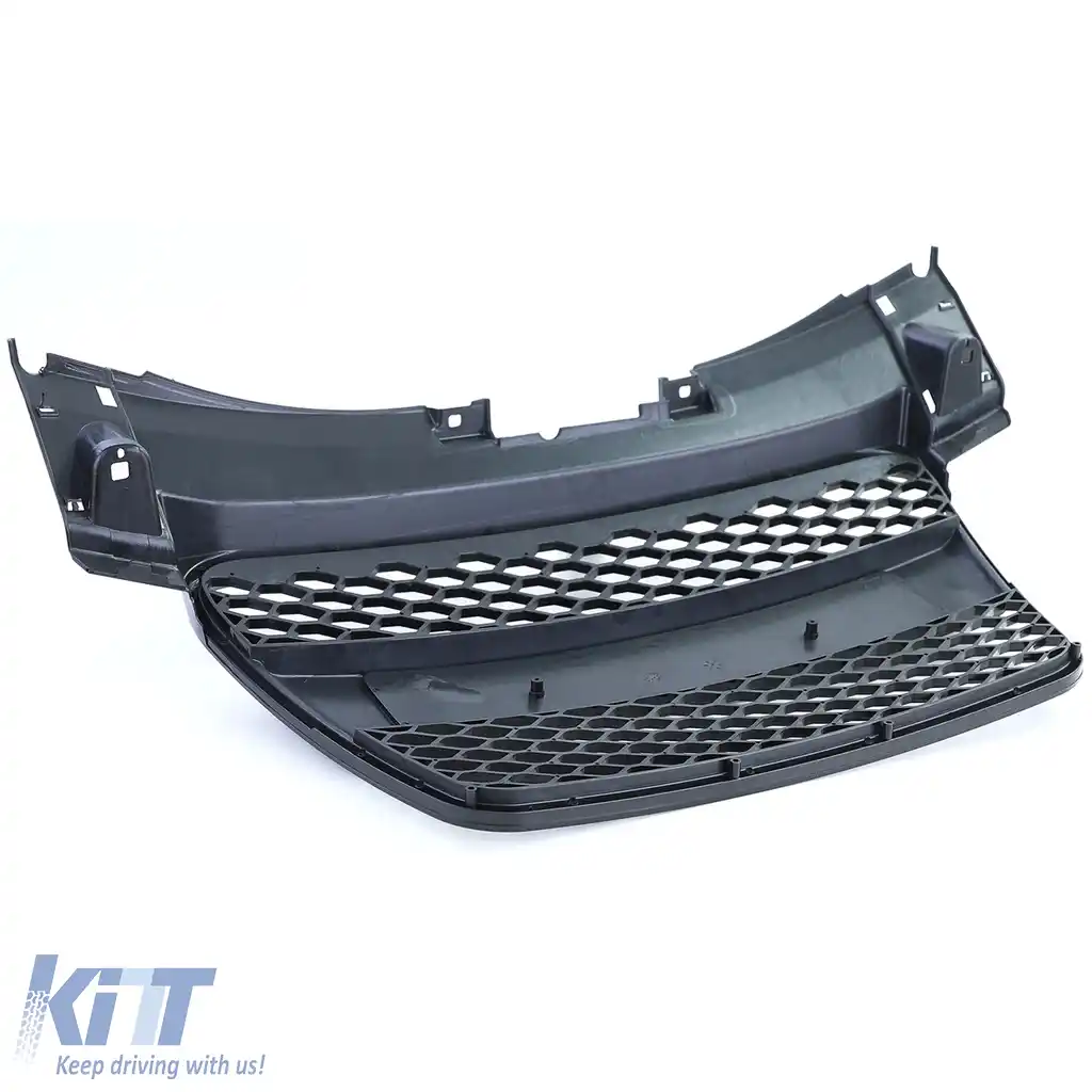 Grilă radiator tip fagure fără emblemă neagră lucioasă, potrivită pentru Audi TT 8J pre-facelift 06-10-image-6207277