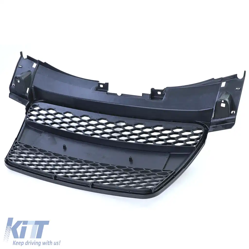 Grilă radiator tip fagure fără emblemă neagră lucioasă, potrivită pentru Audi TT 8J pre-facelift 06-10-image-6207278