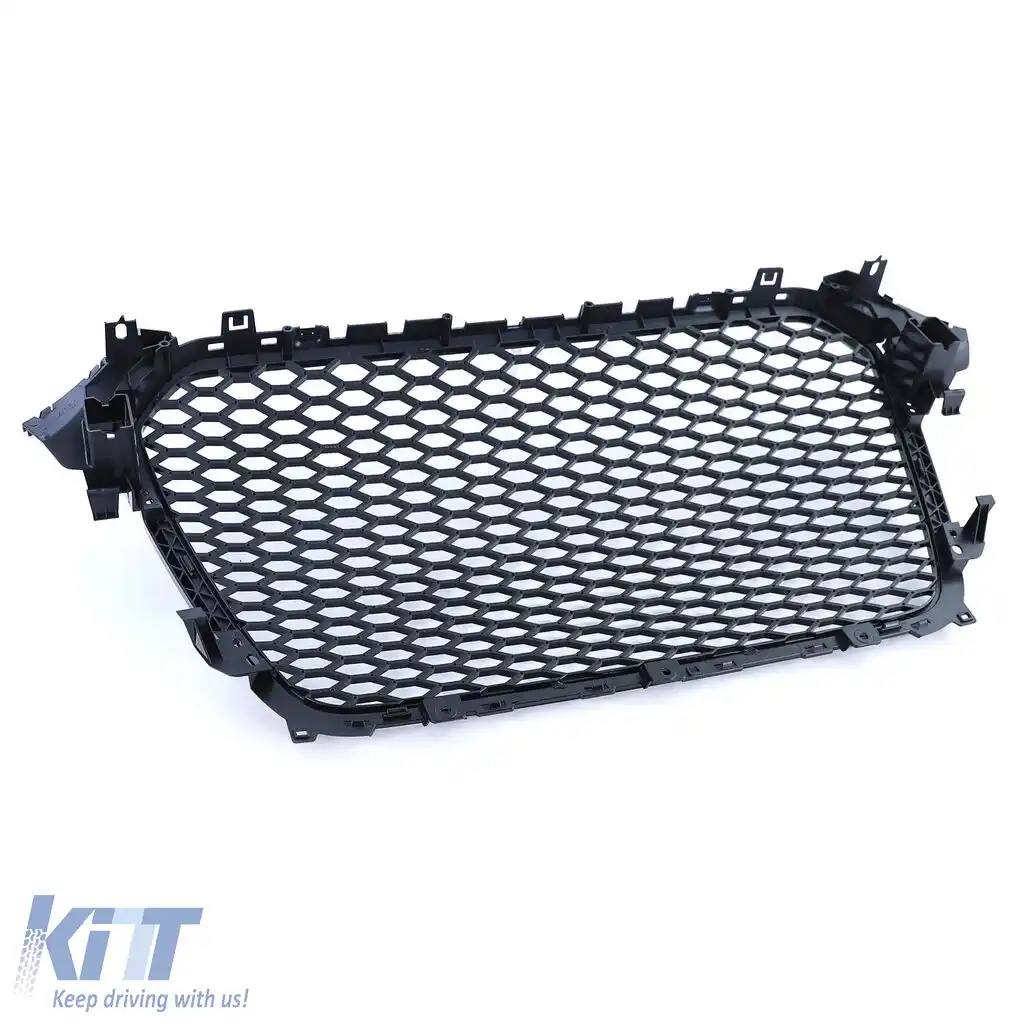 Grilă radiator tip fagure fără emblema neagră lucioasă, potrivită pentru Audi A4 B8 8K Facelift 11-15-image-6192738