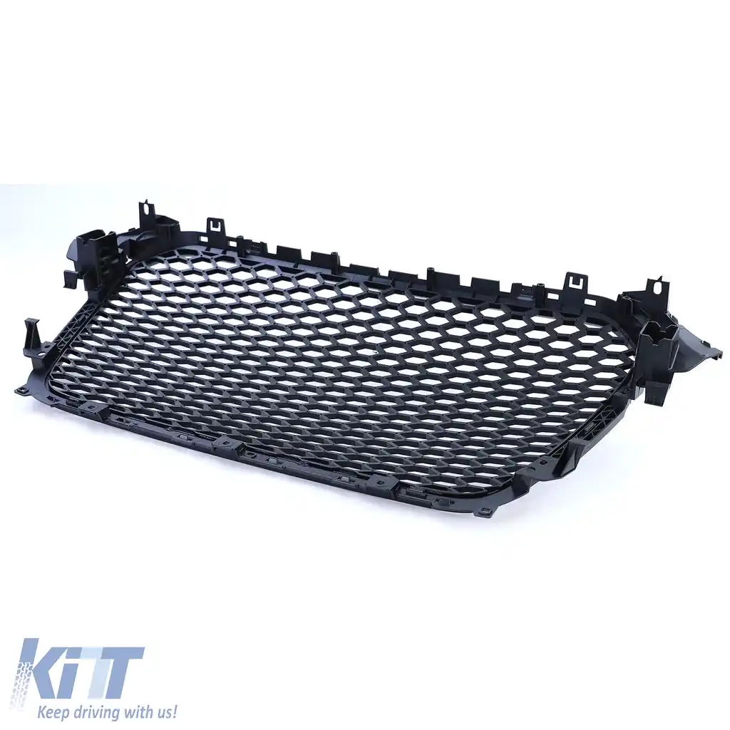 Grilă radiator tip fagure fără emblema neagră lucioasă, potrivită pentru Audi A4 B8 8K Facelift 11-15-image-6192739