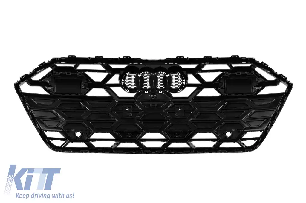 image-19-Grilă S-style lucioasă neagră potrivită pentru Audi A7 2018–2023