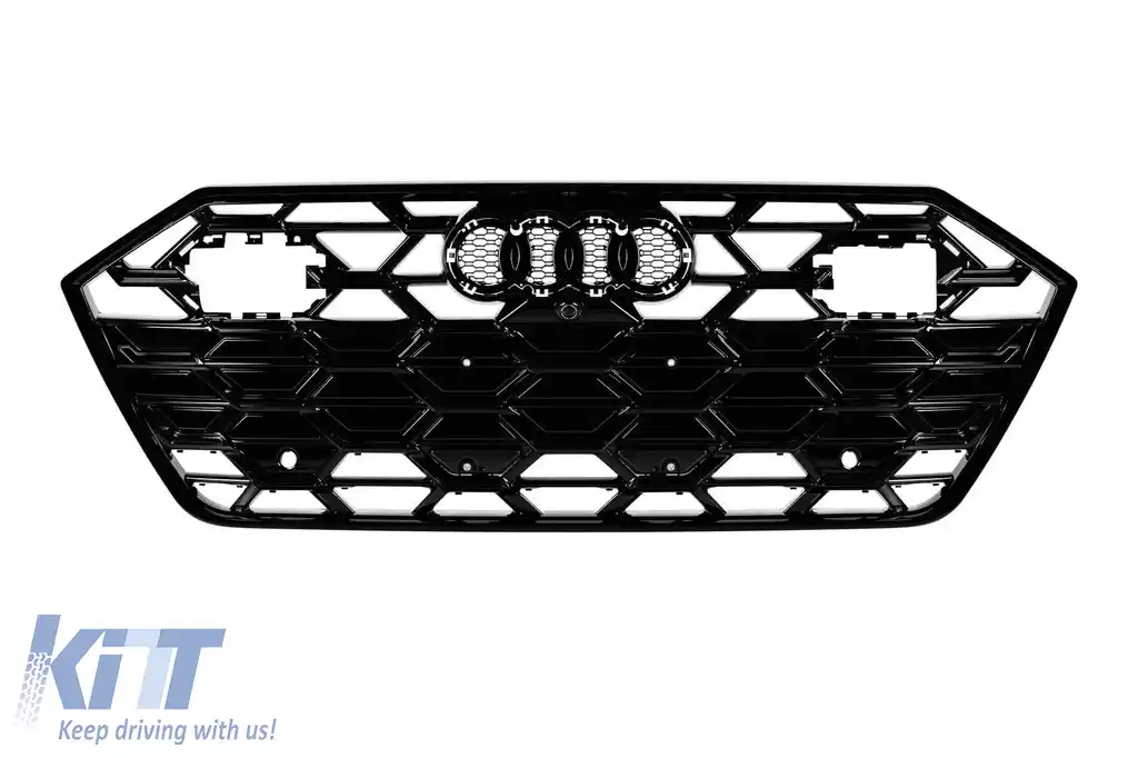Grilă S-style lucioasă neagră potrivită pentru Audi A7 2018–2023-image-6139188