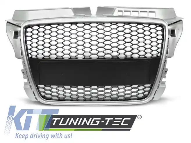 GRILĂ SPORT ARGINTIE potrivită pentru AUDI A3 (8P) SPORT 04.08-07.12-image-6267451