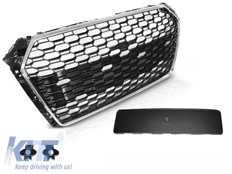 image-60-GRILĂ SPORT CHROME NEGRU PDC potrivită pentru AUDI A4 B9 15-19